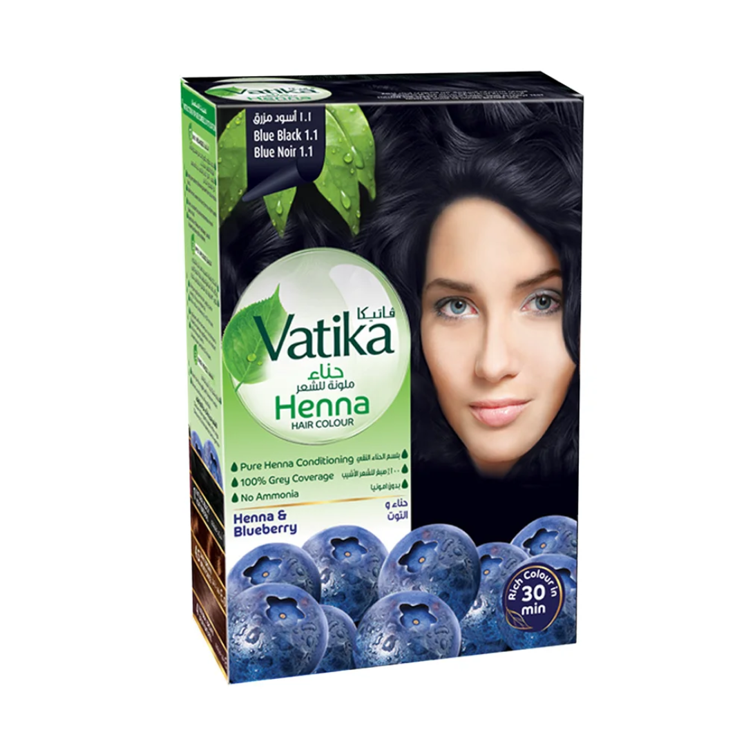 Vatika Henna Tintura Negro Azulado 10 gr 6 sachets