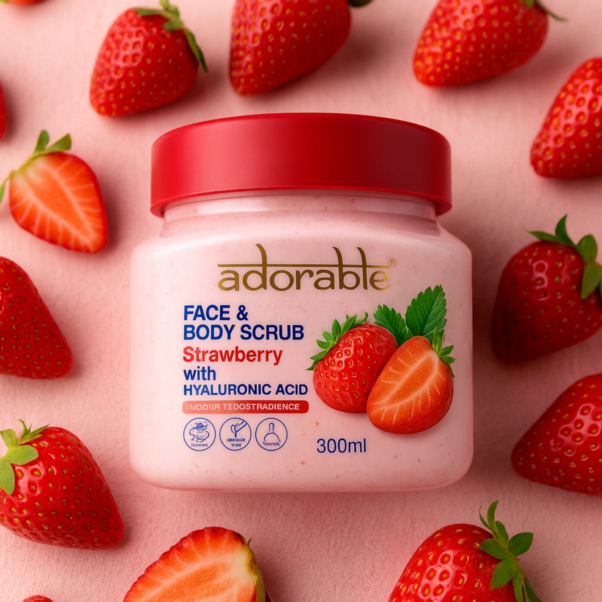 Adorable Exfoliante Frutilla & Acido Hialurónico 300 ml