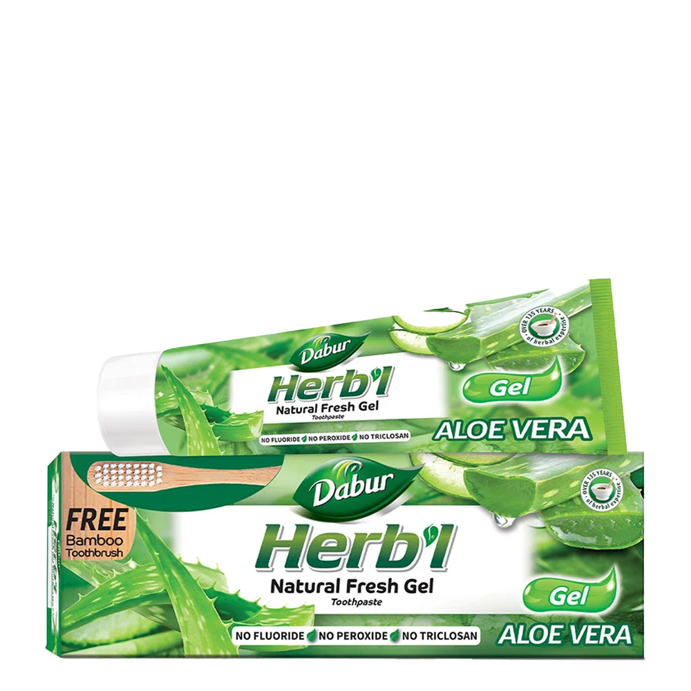 Pasta Dental Herb'l Aloe Vera Gel + Cepillo de Dientes