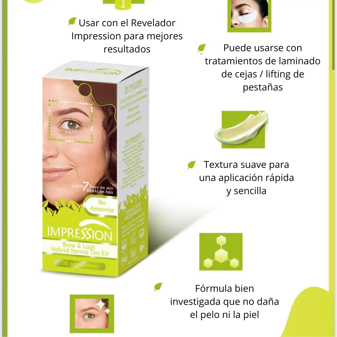 Impression Kit Hair Tintura Cejas y Pestañas Castaño 15ml