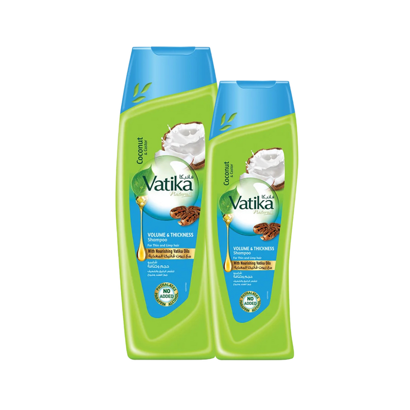 Pack Shampoo Vatika Coconut y Castor 400 ml + 200 ml