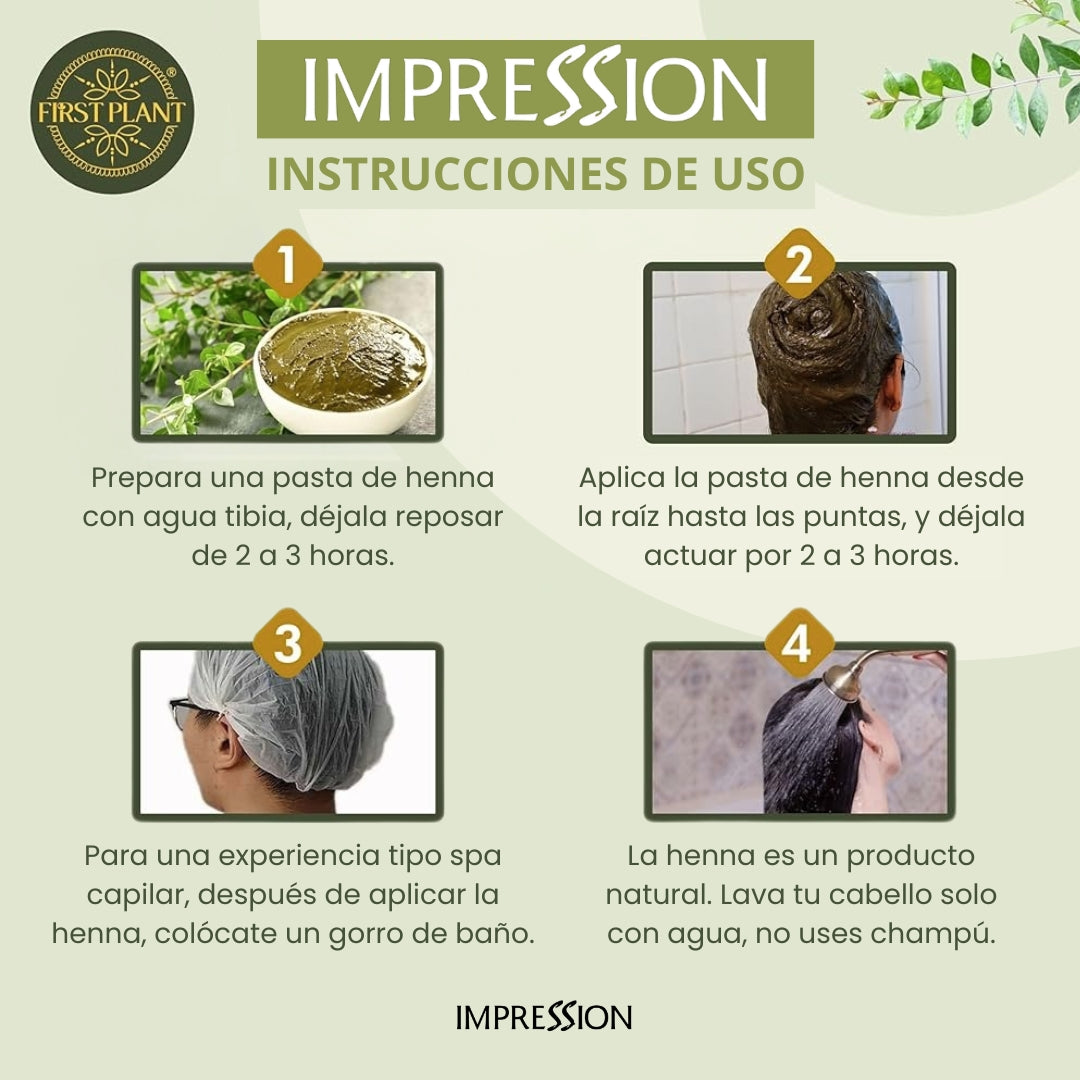 Impression Henna 100% Color Natural Azul Violeta 3 Sachets de 50gr